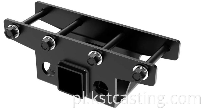 2 -calowe czarne wykończone holowanie tylnej przyczepy Odbiornik Hitch Holowanie części przyczepy i komponenty przyczepy częściowe akcesoria